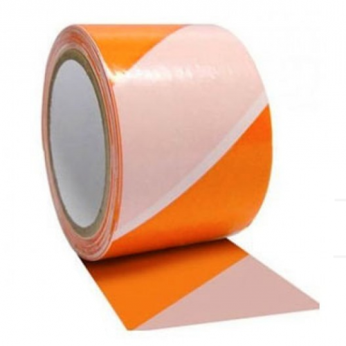 Fita Zebrada Laranja/Branco 70mm x 200mts...