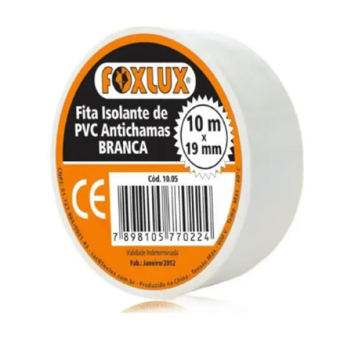 Fita Isolante 19mm x 10mts Branca - FOXLUX