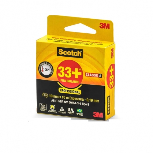 Fita Isolante SCOTCH 33+ Preta - 3M