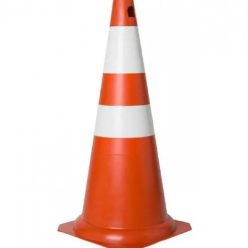 Cone P/ Sinalização 50CM Cor: Laranja/Bra...