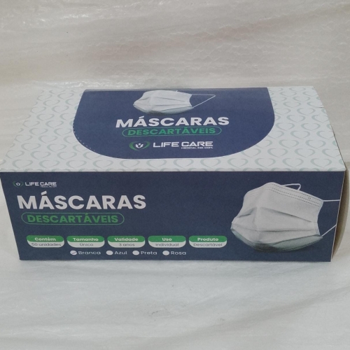 Mascara Descartável Tripla Camada (50 Uni...