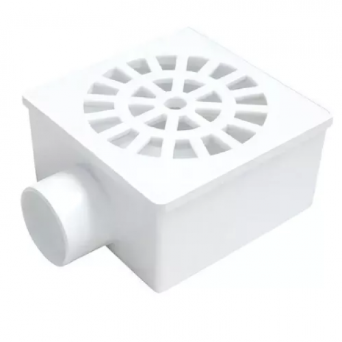 Ralo Sifonado Quadrado PVC Cor: Branco RE...