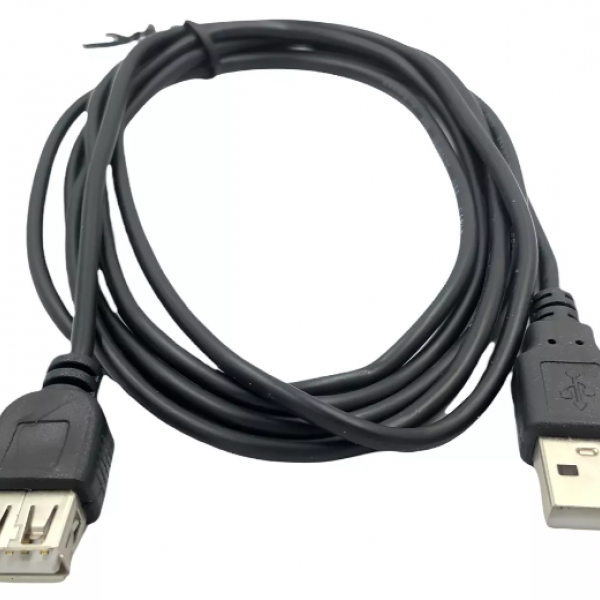 Cabo USB 2.0 Macho + Femea Cor: Preto 1,8...