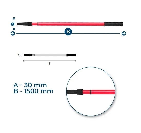 Cabo Extensor Telescópico Metálico P/ Pin...