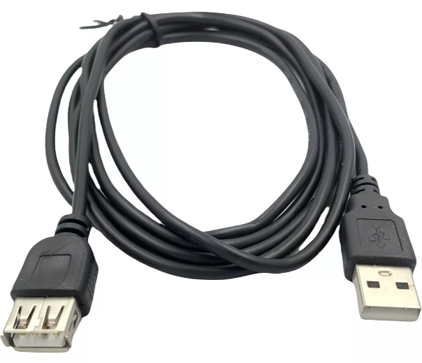 Cabo USB 2.0 Macho + Femea Cor: Preto 1,8...