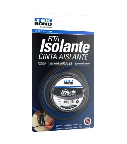 Fita Isolante - Preta - 19mm - TEK BOND